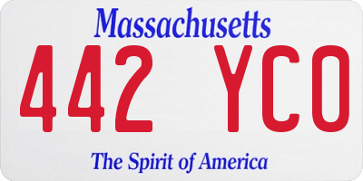 MA license plate 442YC0