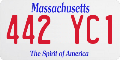 MA license plate 442YC1