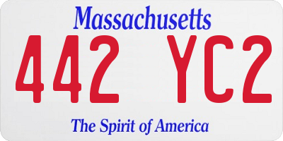 MA license plate 442YC2