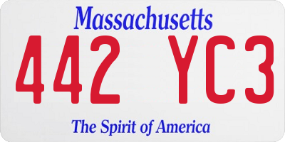 MA license plate 442YC3