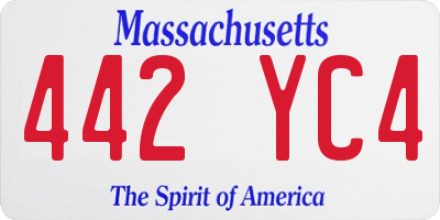 MA license plate 442YC4