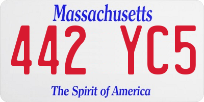 MA license plate 442YC5