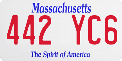 MA license plate 442YC6