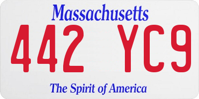 MA license plate 442YC9