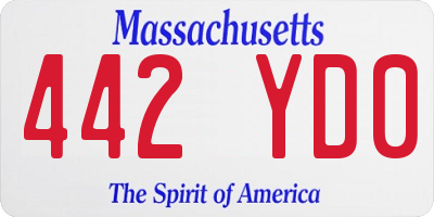 MA license plate 442YD0