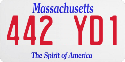 MA license plate 442YD1