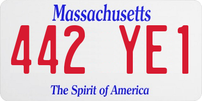 MA license plate 442YE1