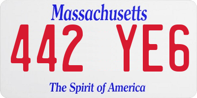 MA license plate 442YE6