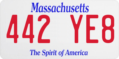 MA license plate 442YE8