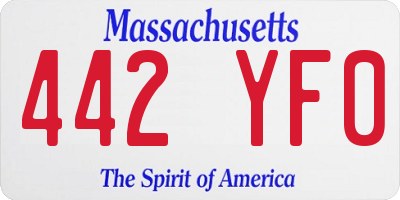 MA license plate 442YF0