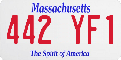 MA license plate 442YF1