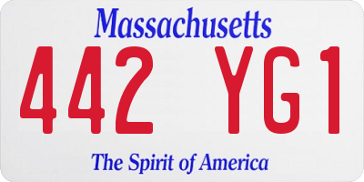 MA license plate 442YG1