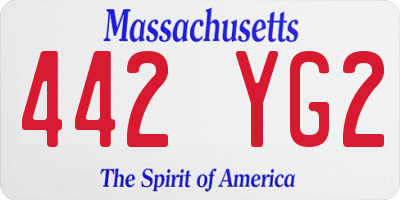 MA license plate 442YG2