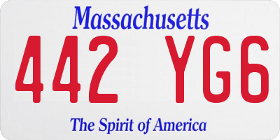 MA license plate 442YG6