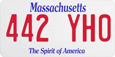 MA license plate 442YH0