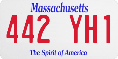 MA license plate 442YH1