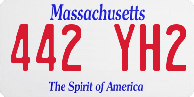 MA license plate 442YH2