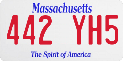 MA license plate 442YH5