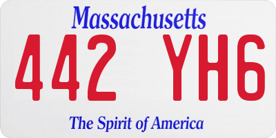 MA license plate 442YH6