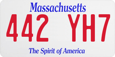 MA license plate 442YH7