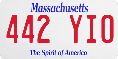 MA license plate 442YI0