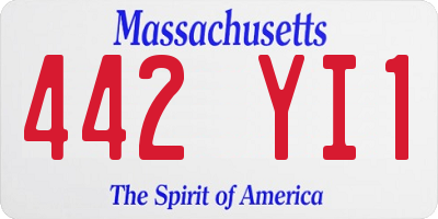 MA license plate 442YI1
