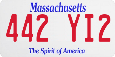 MA license plate 442YI2