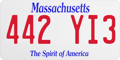 MA license plate 442YI3