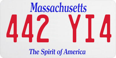 MA license plate 442YI4
