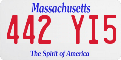 MA license plate 442YI5