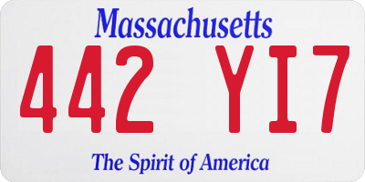 MA license plate 442YI7