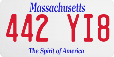 MA license plate 442YI8