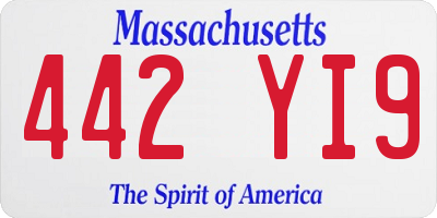 MA license plate 442YI9