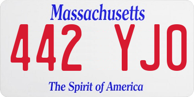 MA license plate 442YJ0
