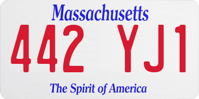 MA license plate 442YJ1