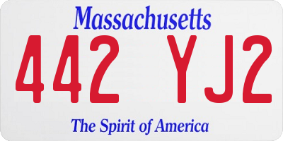 MA license plate 442YJ2