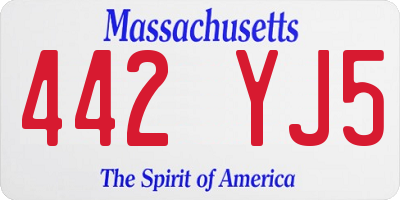 MA license plate 442YJ5