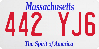 MA license plate 442YJ6