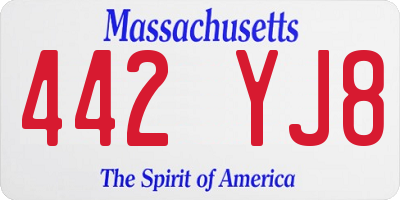 MA license plate 442YJ8