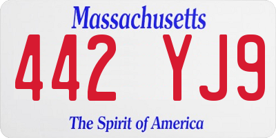 MA license plate 442YJ9