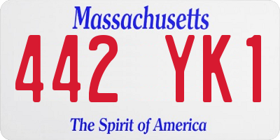 MA license plate 442YK1