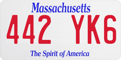 MA license plate 442YK6