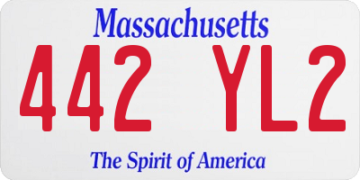 MA license plate 442YL2
