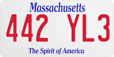 MA license plate 442YL3