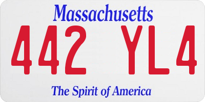 MA license plate 442YL4