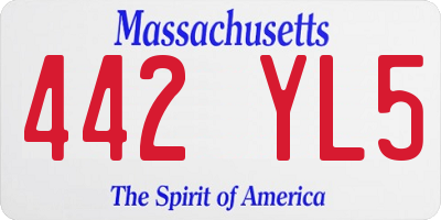 MA license plate 442YL5