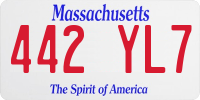 MA license plate 442YL7