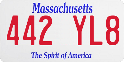 MA license plate 442YL8