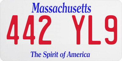 MA license plate 442YL9