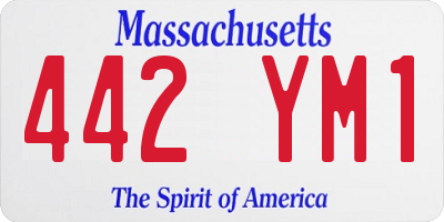 MA license plate 442YM1
